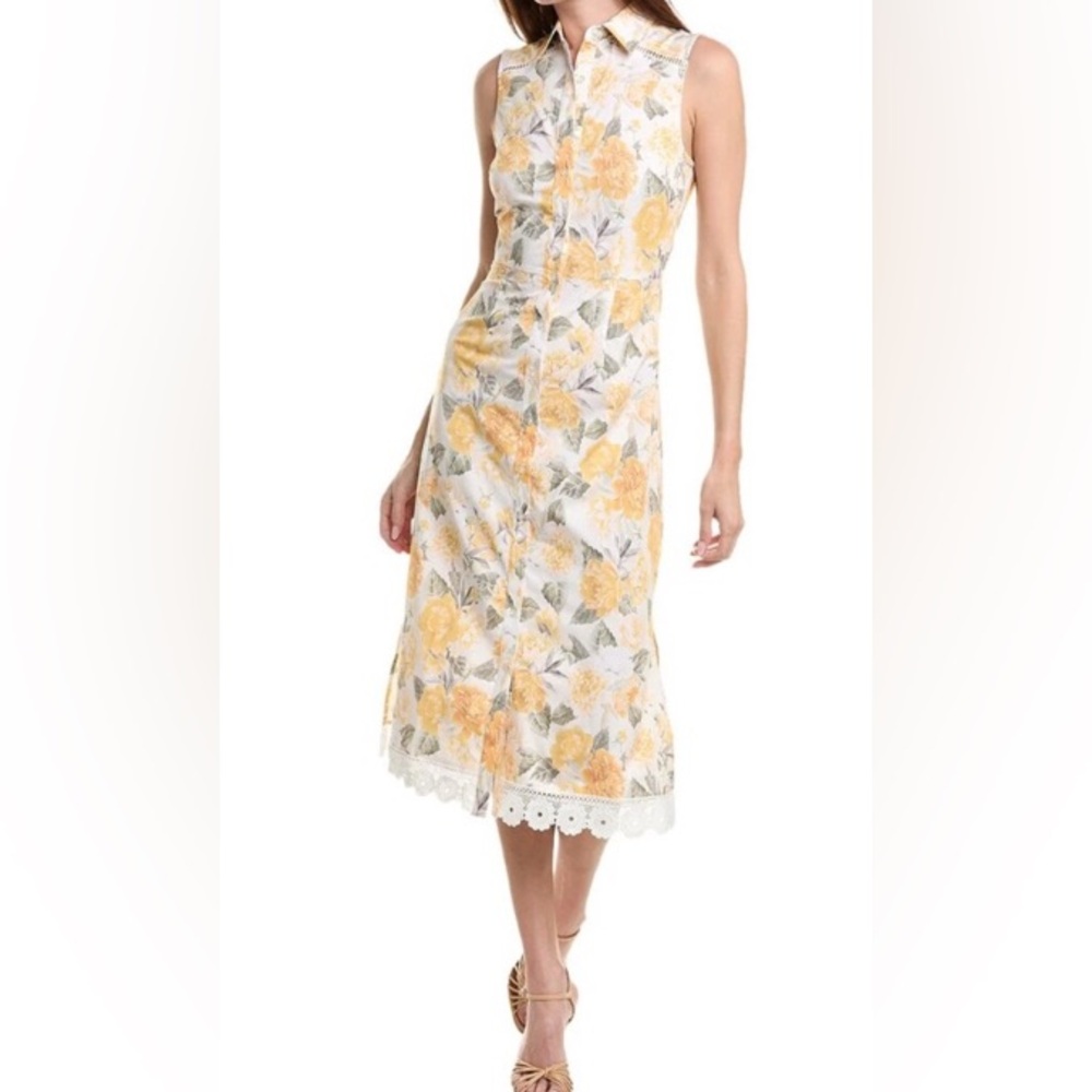 NWT! Rachel Parcell Floral Yellow and White shirt dress Sz 6